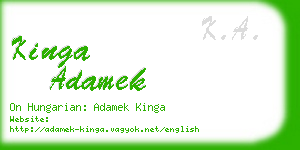kinga adamek business card